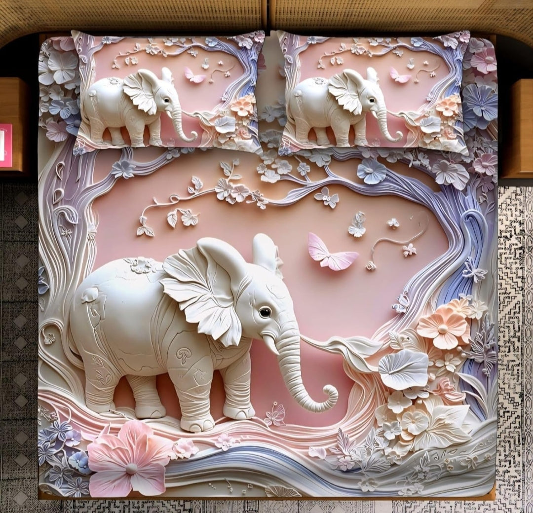 Digital 7D Elephant Bedsheet set