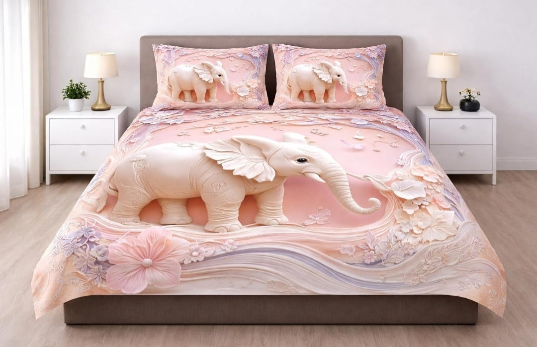 Digital 7D Elephant Bedsheet set