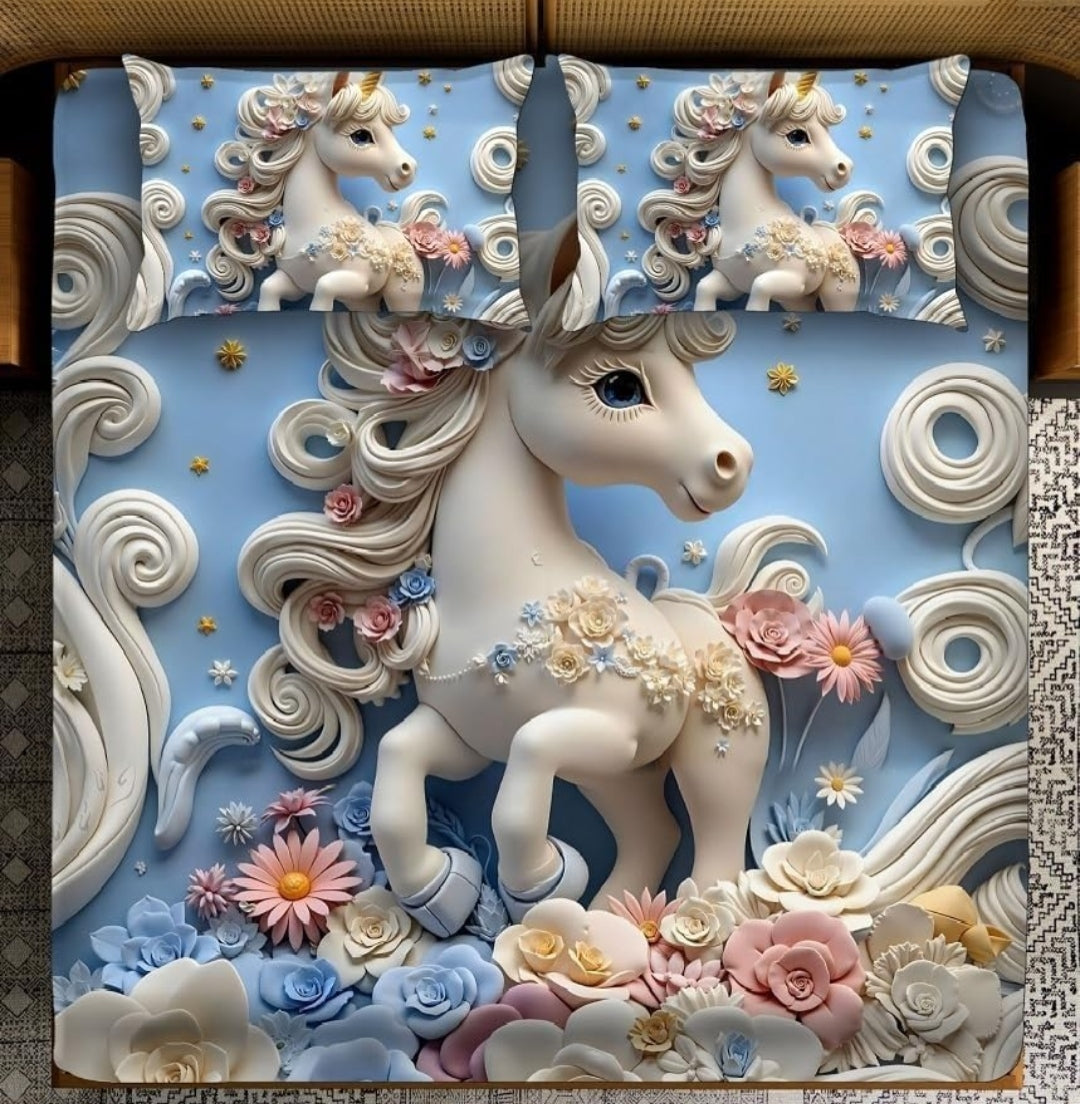 Digital 7D Unicorn Bedsheet set