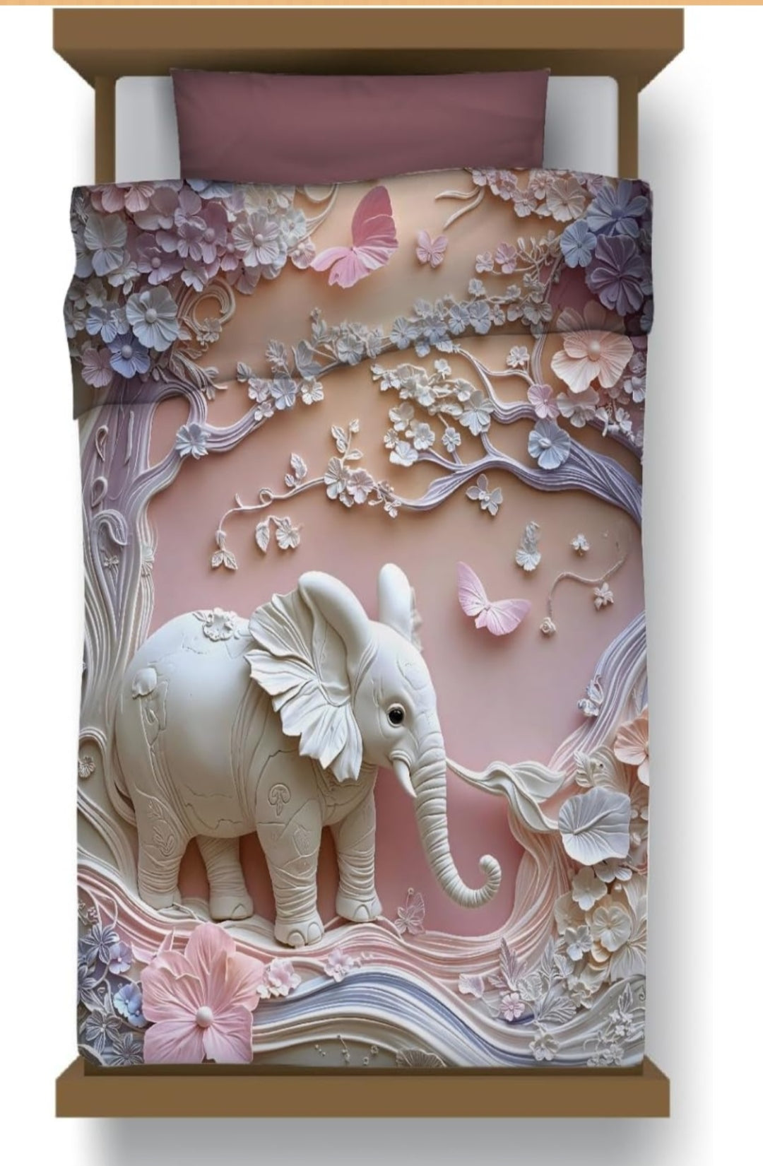 7D Printed Elephant Ultra Soft Single Bed AC Quilt for Cozy Sleep