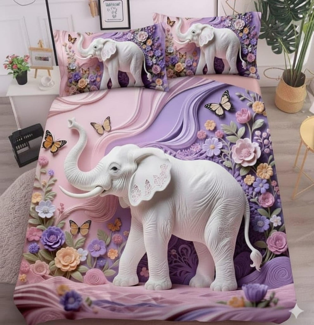 Ultra Smooth Digital 7D Elephant Bedsheet set