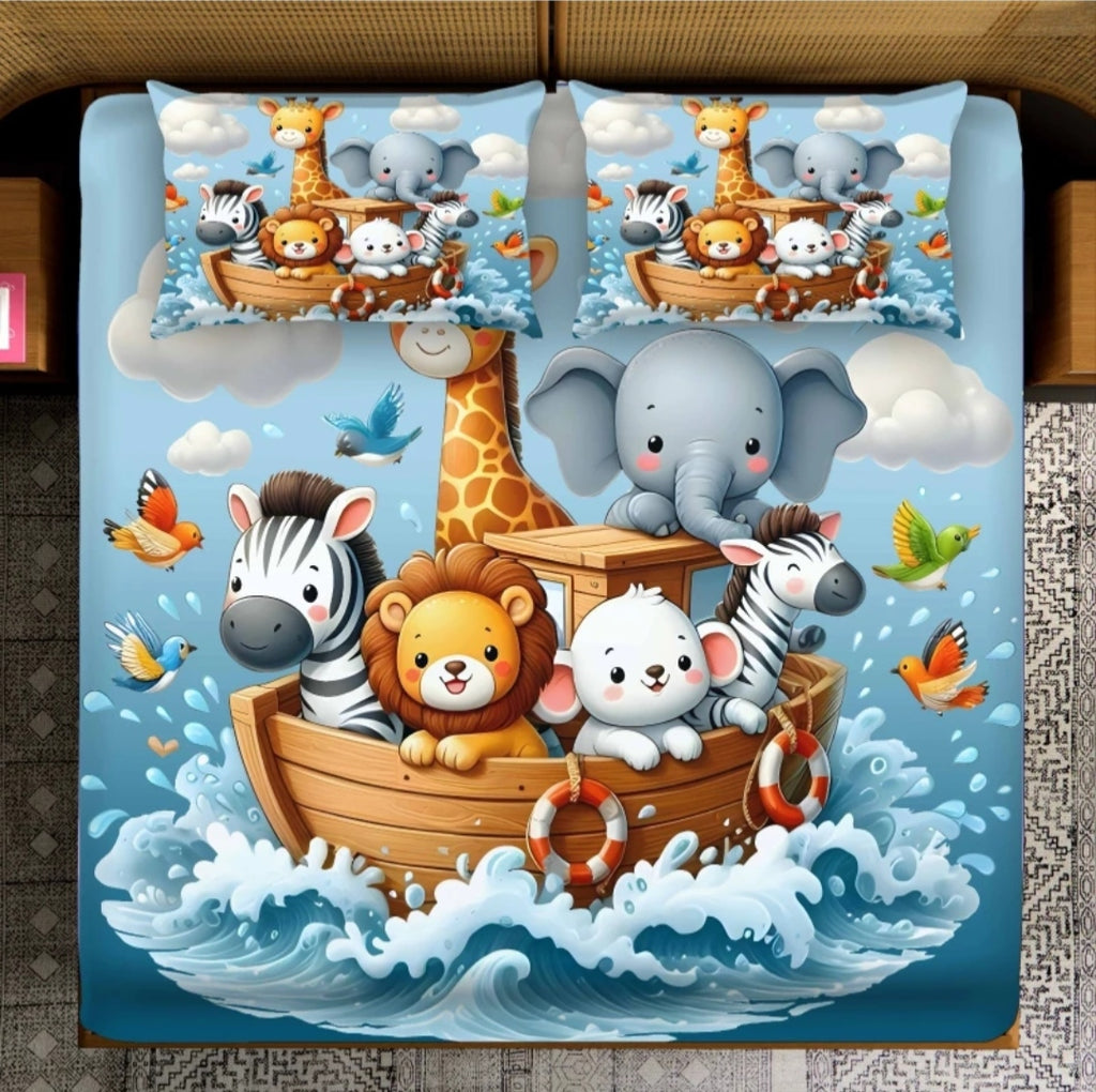 Ultra Smooth Digital 7D Animals Bedsheet set