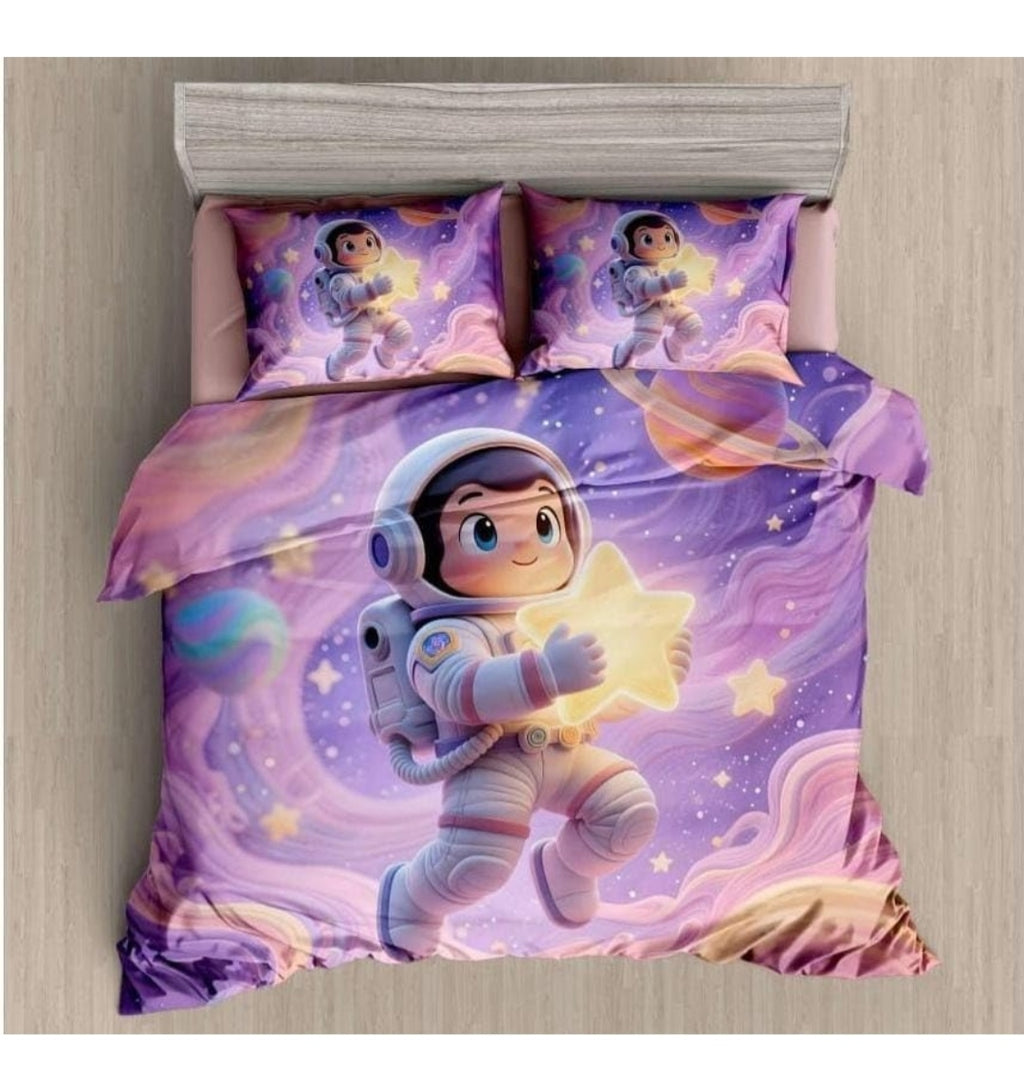 Ultra Smooth Digital 7D Astronaut Bedsheet set