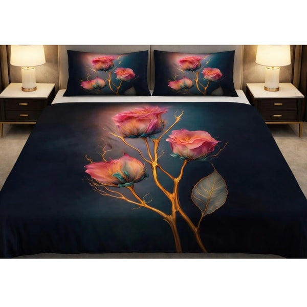 Ultra Smooth Digital 7D Rose Bedsheet set