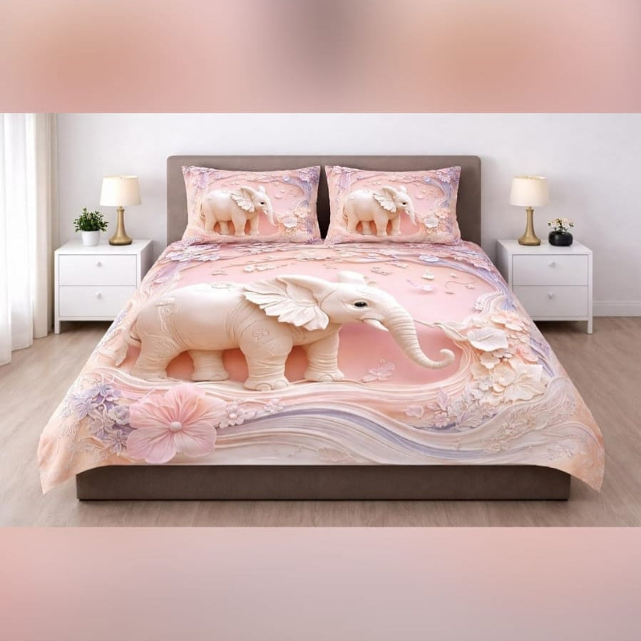 Digital 7D Elephant Bedsheet set