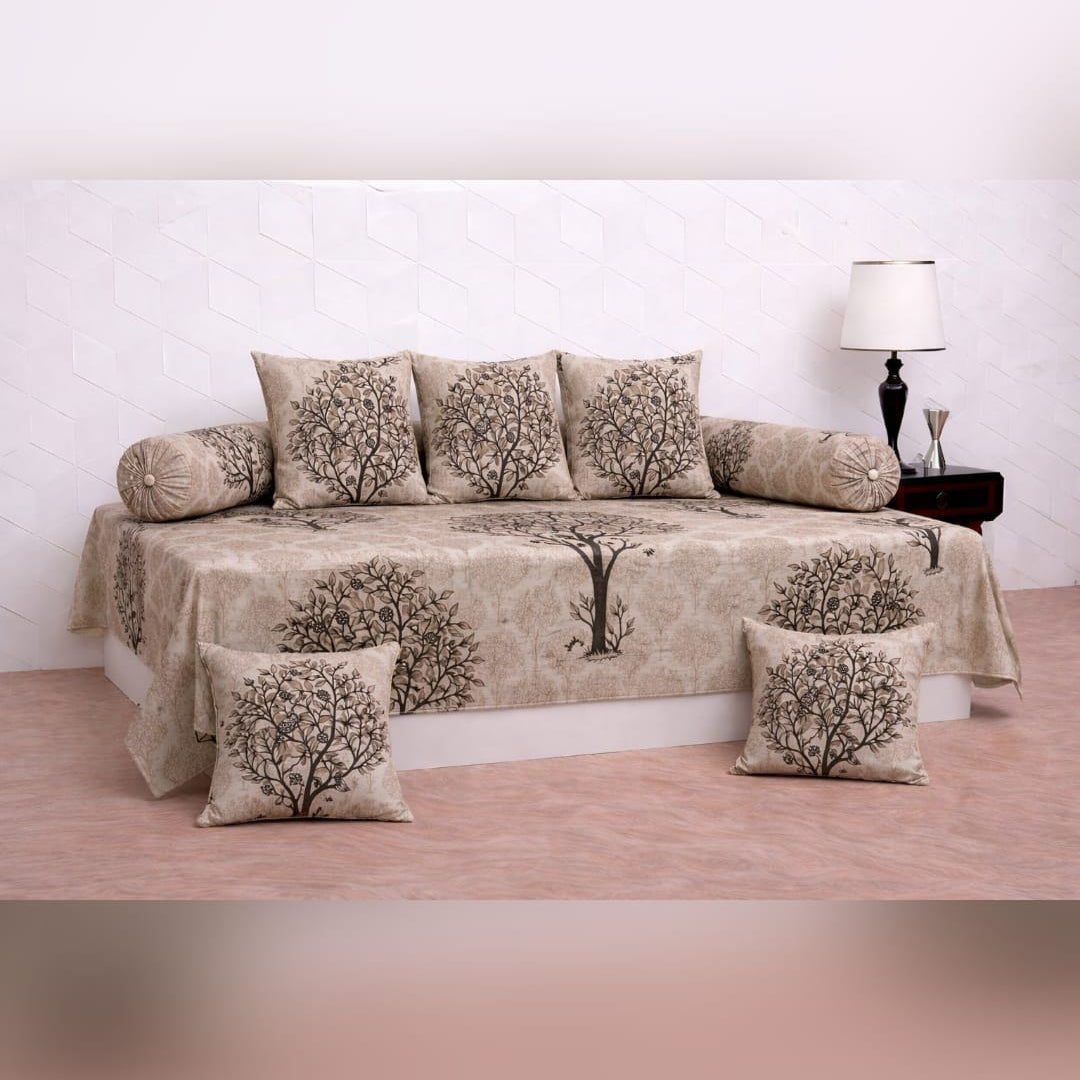 Rotary Handcrafted & Printed 8 Pcs Diwan Set