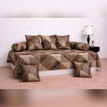 Rotary Handcrafted & Printed 8 Pcs Diwan Set
