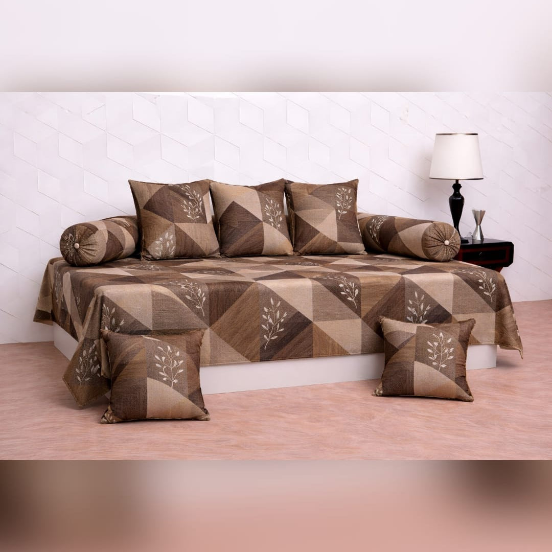 Rotary Handcrafted & Printed 8 Pcs Diwan Set