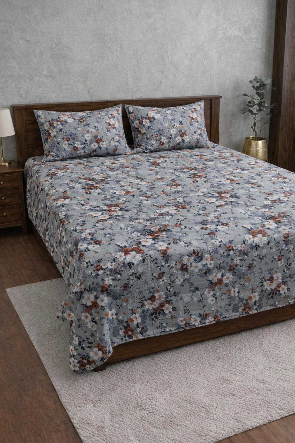 Boston Floral Print Packed Bedsheet set