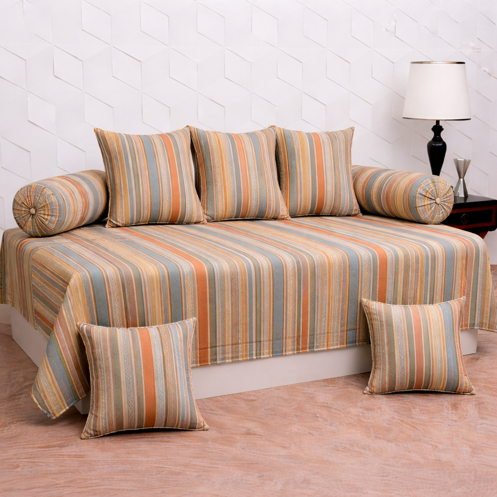 MJ Handcrafted & Printed 8 Pcs Diwan Set