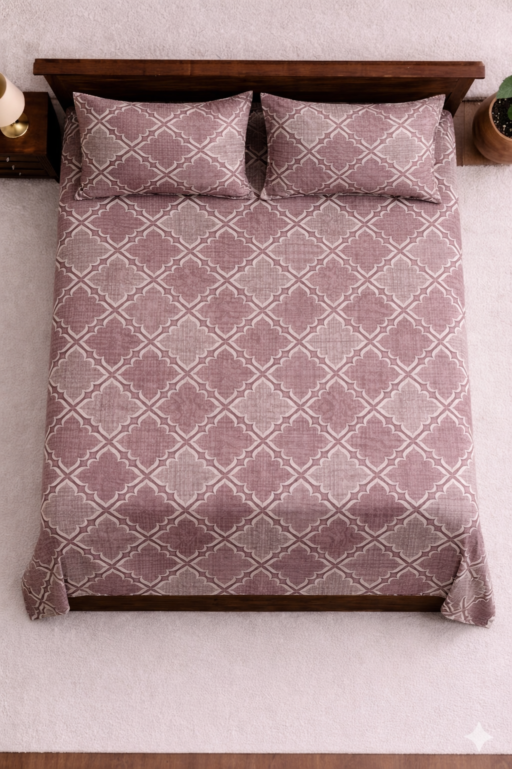 Boston Square Print Packed Bedsheet Set