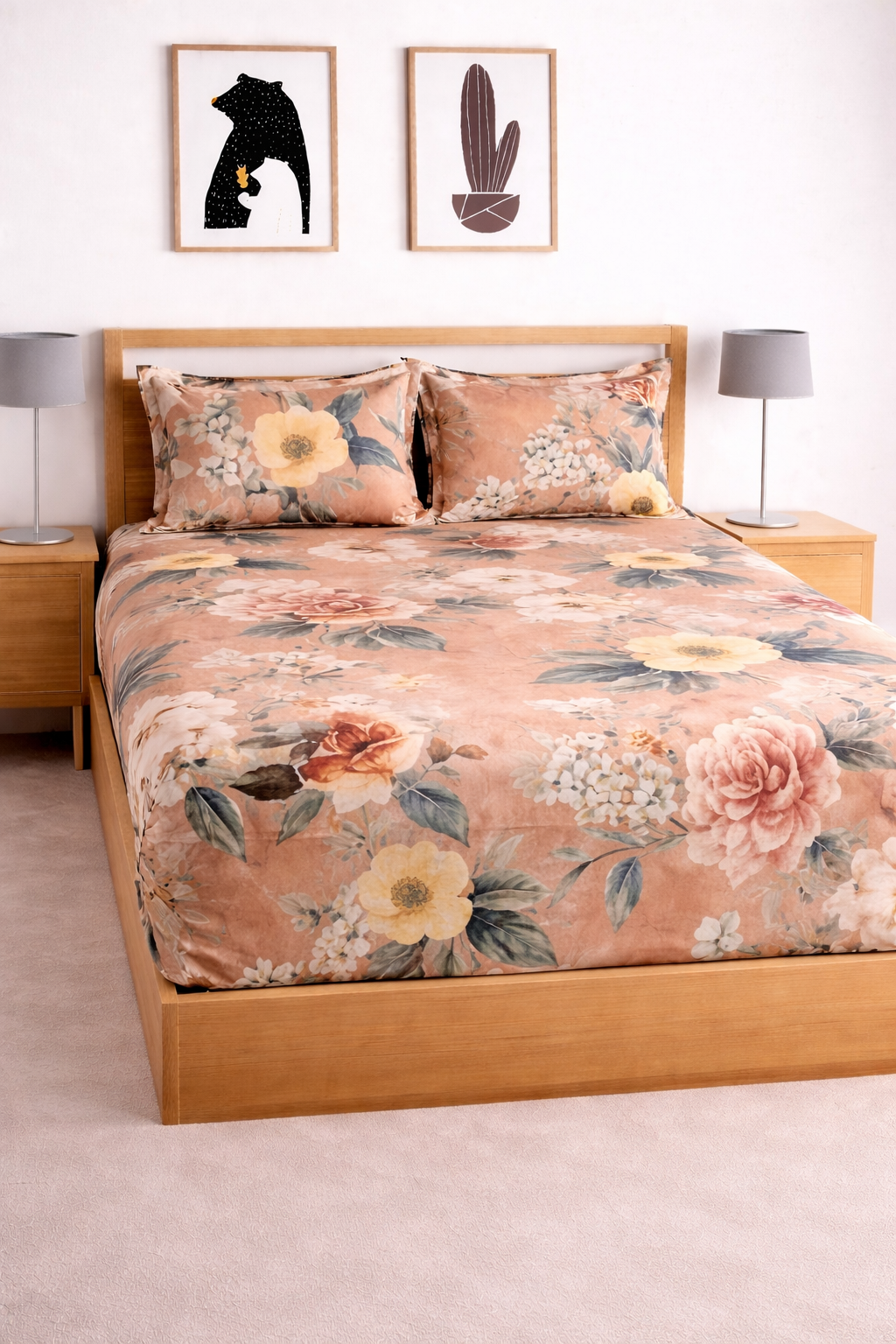 Skyfit- Digital Printed Elastic Fitted Bedsheet Set