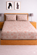 Blue Stone Premium Printed Elastic Fitted Bedsheet