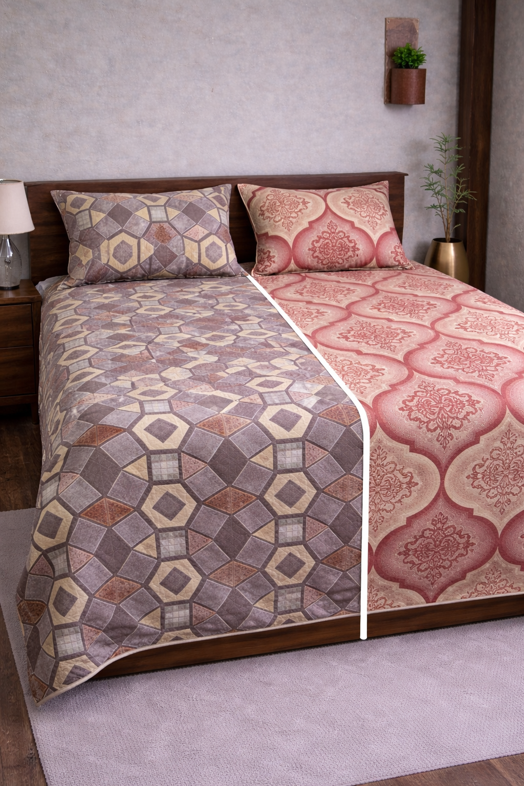 Reversible Double Sided Bedsheet Set
