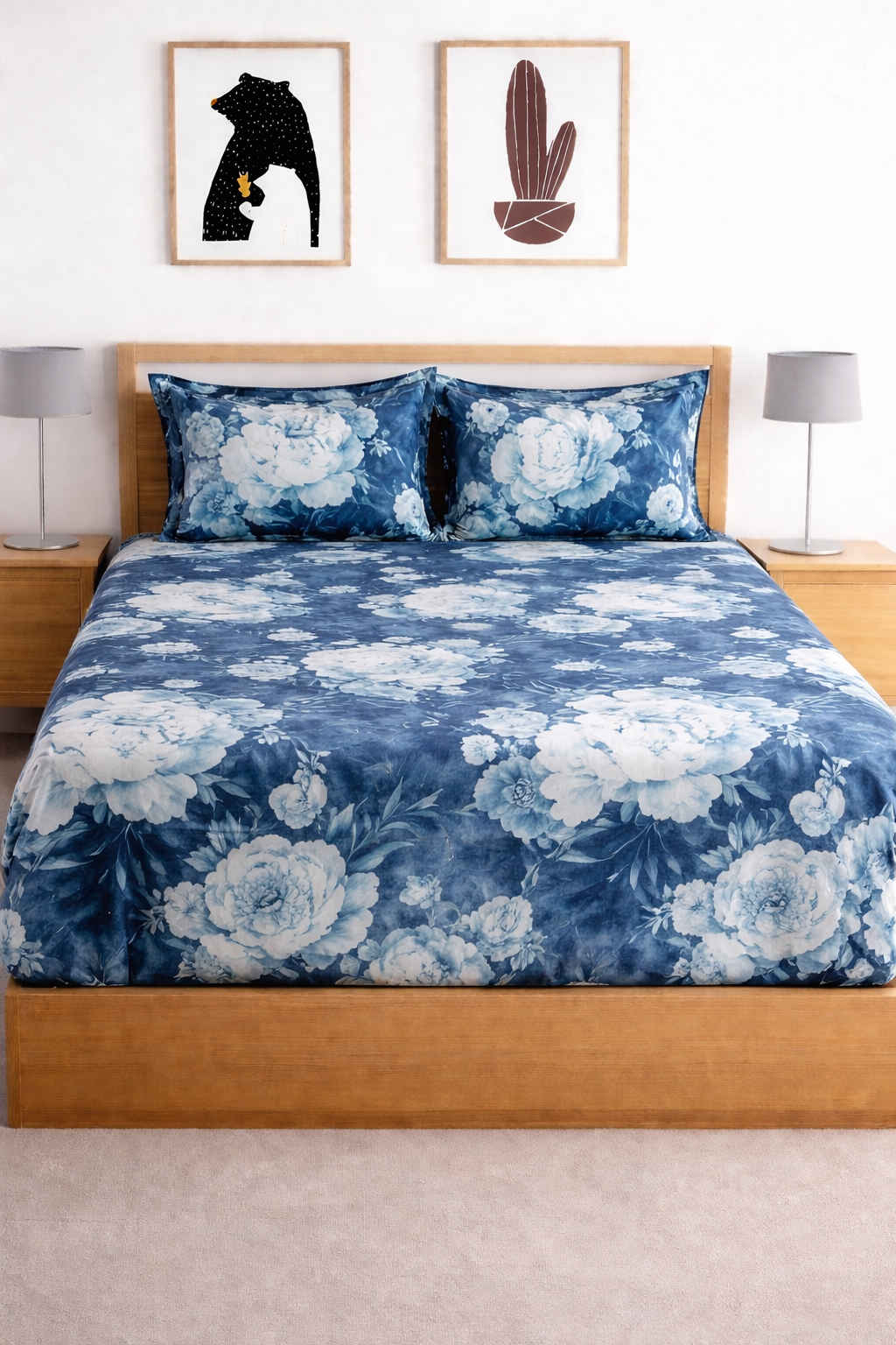 Skyfit- Digital Printed Elastic Fitted Bedsheet Set