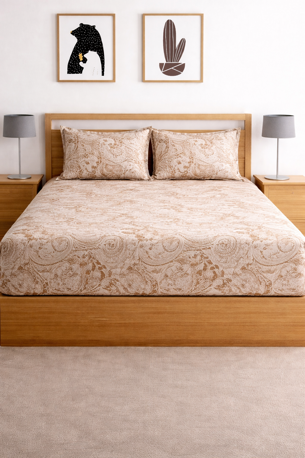 Skyfit- Digital Printed Elastic Fitted Bedsheet Set
