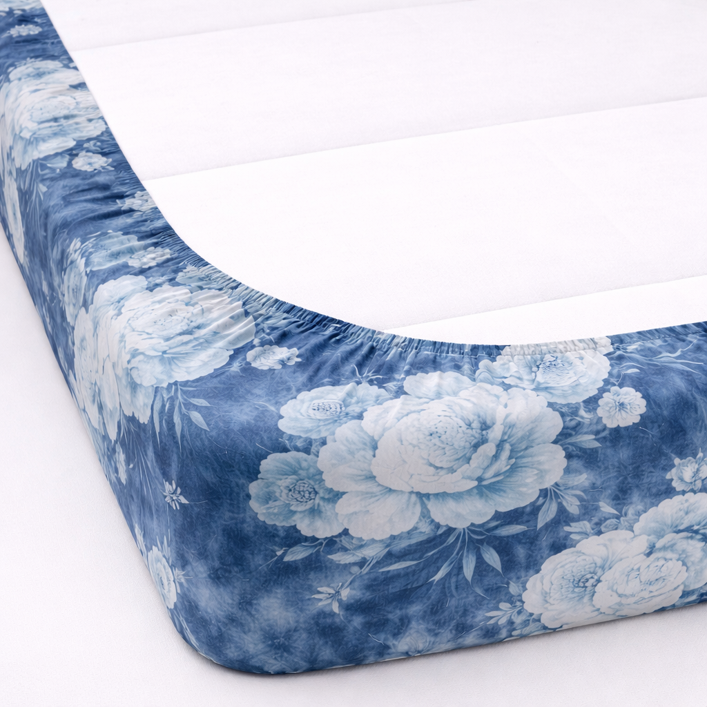 Skyfit- Digital Printed Elastic Fitted Bedsheet Set