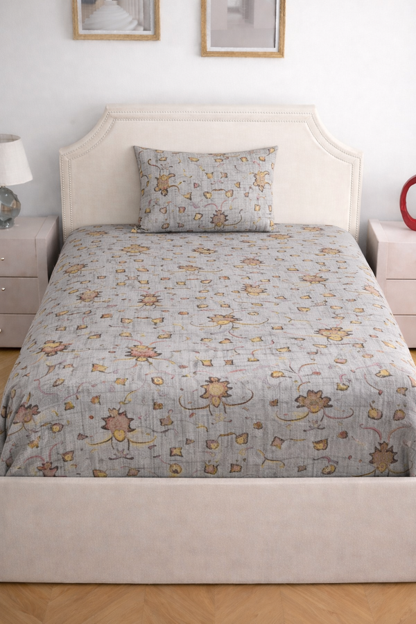Crown Designer Printed Single Bedsheet Set