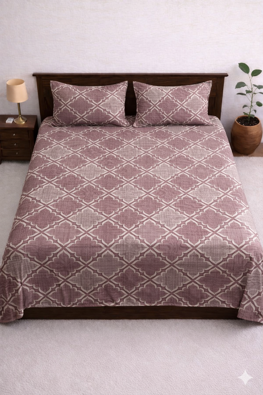 Boston Square Print Packed Bedsheet Set