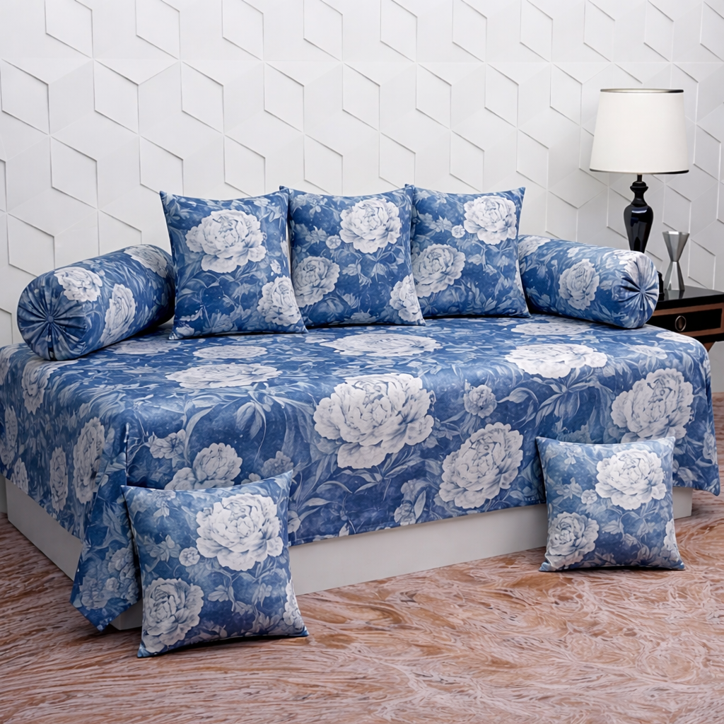 Talk Digital Printed 8 Pcs Diwan Set