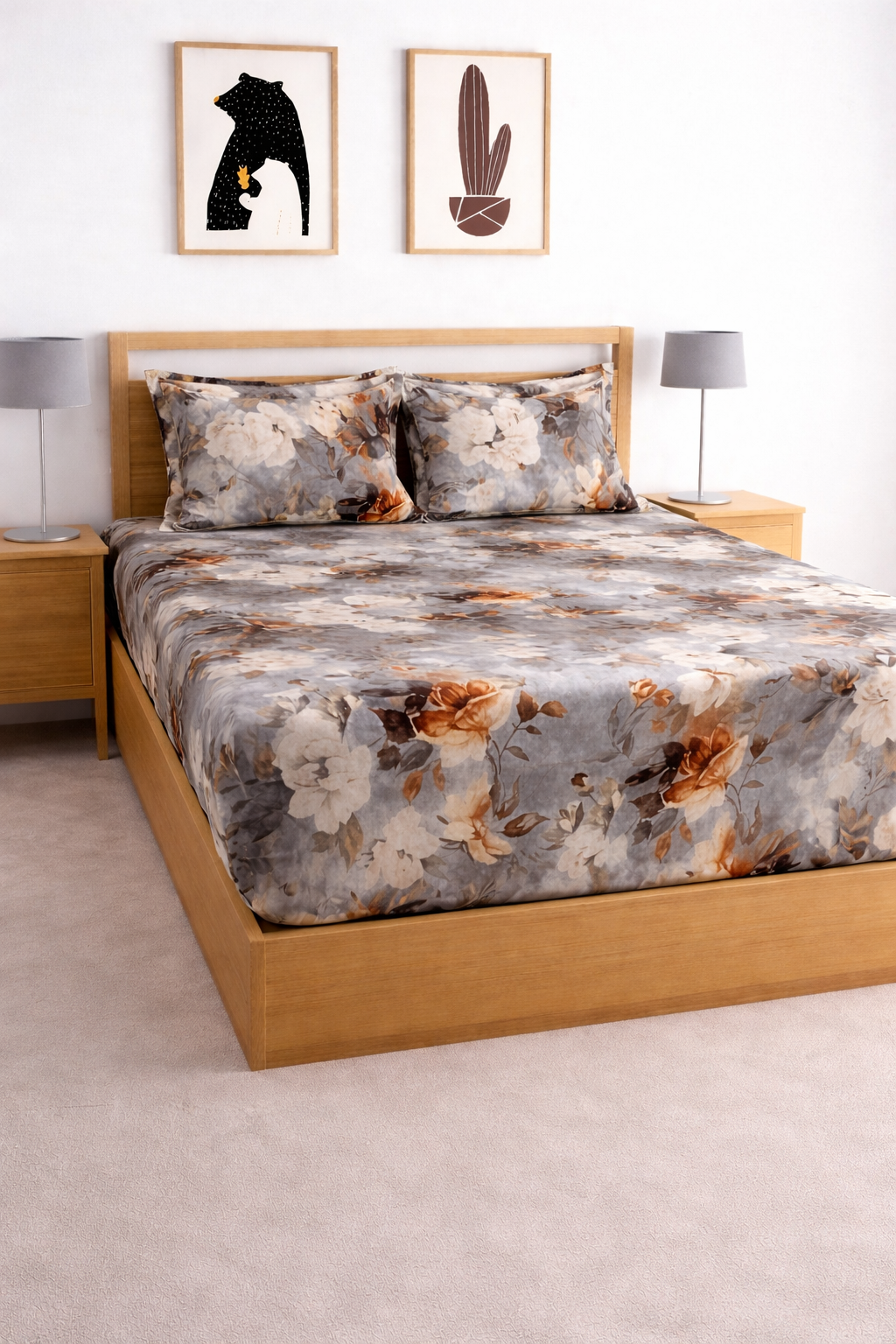 Skyfit- Digital Printed Elastic Fitted Bedsheet Set