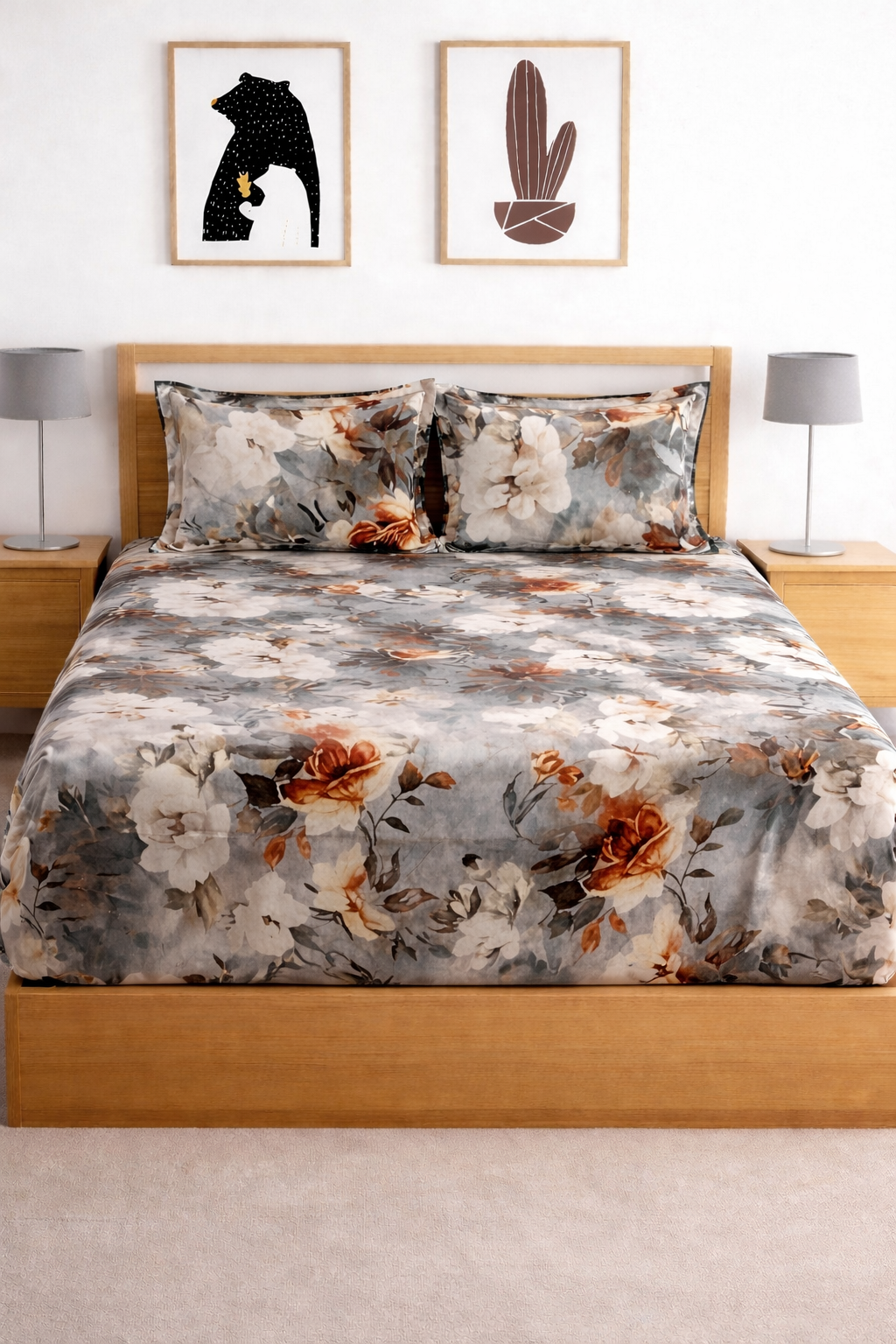 Skyfit- Digital Printed Elastic Fitted Bedsheet Set
