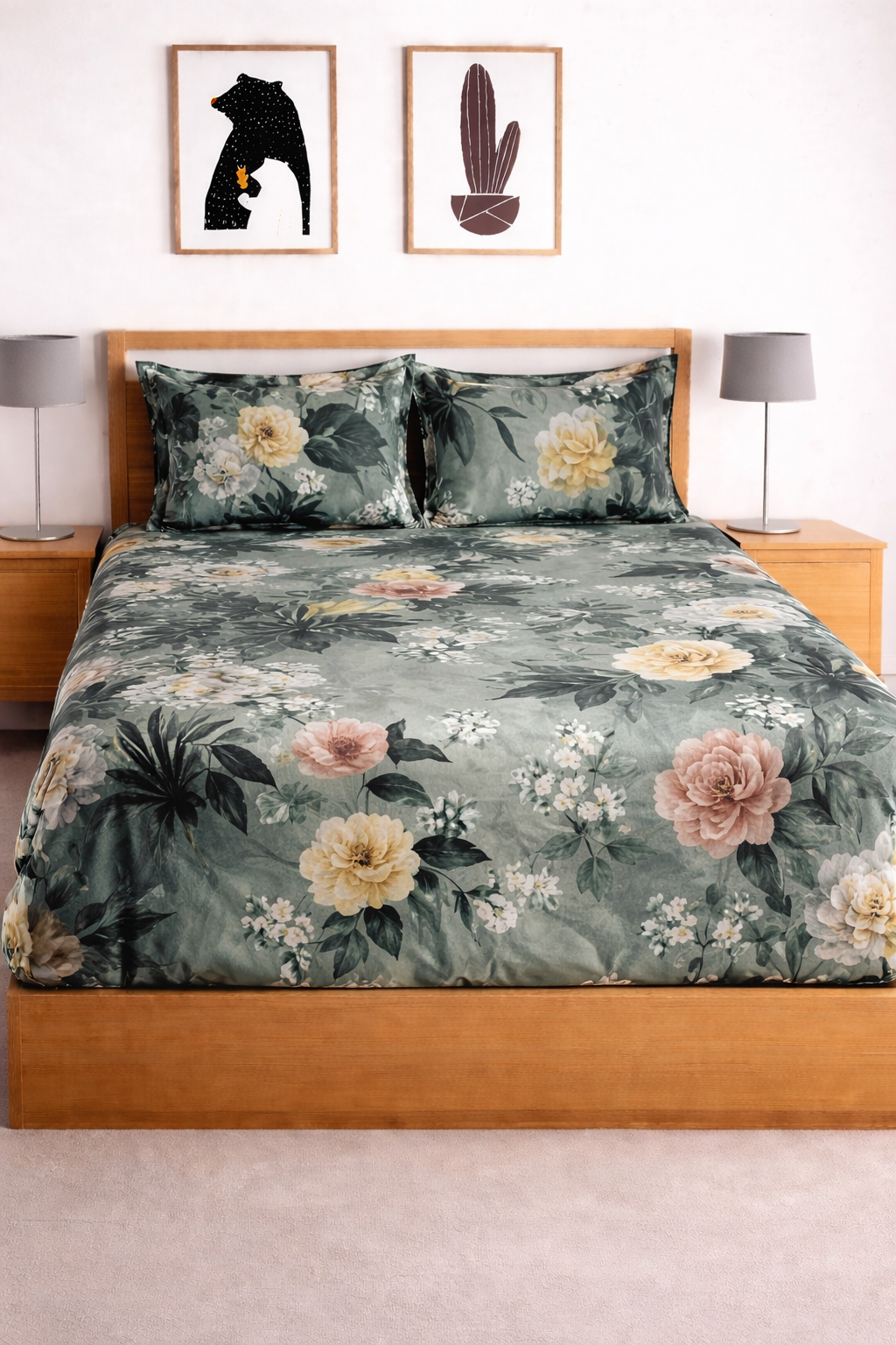 Skyfit- Digital Printed Elastic Fitted Bedsheet Set