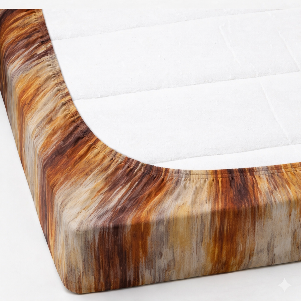 Skyfit- Digital Printed Elastic Fitted Bedsheet Set