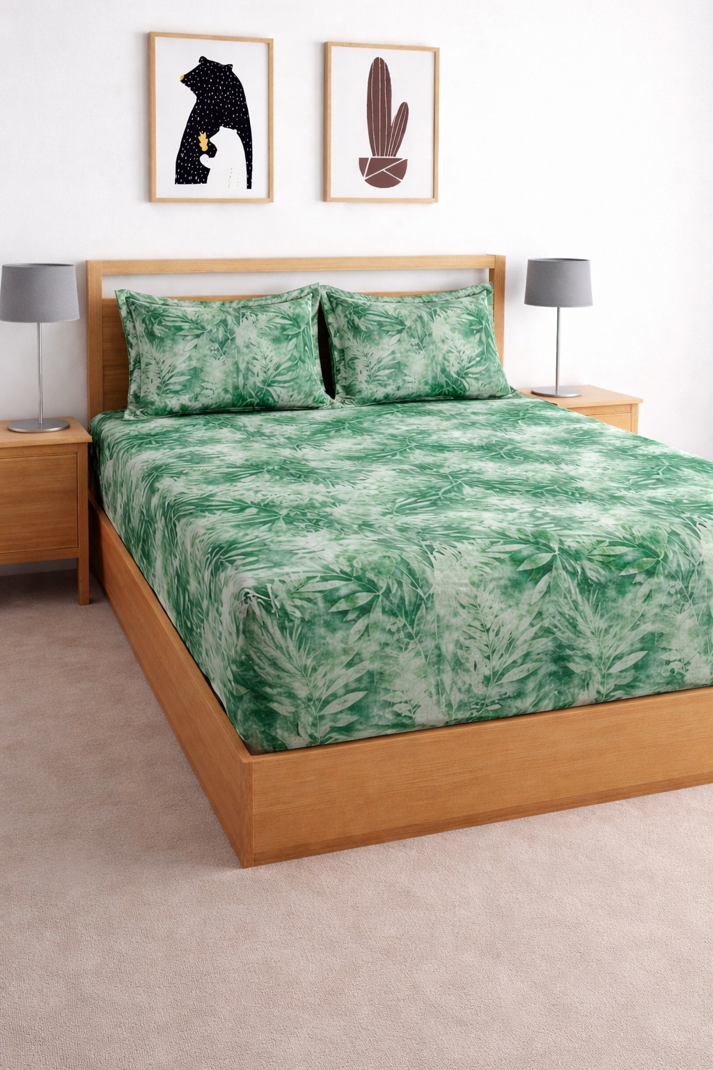 Skyfit- Digital Printed Elastic Fitted Bedsheet Set