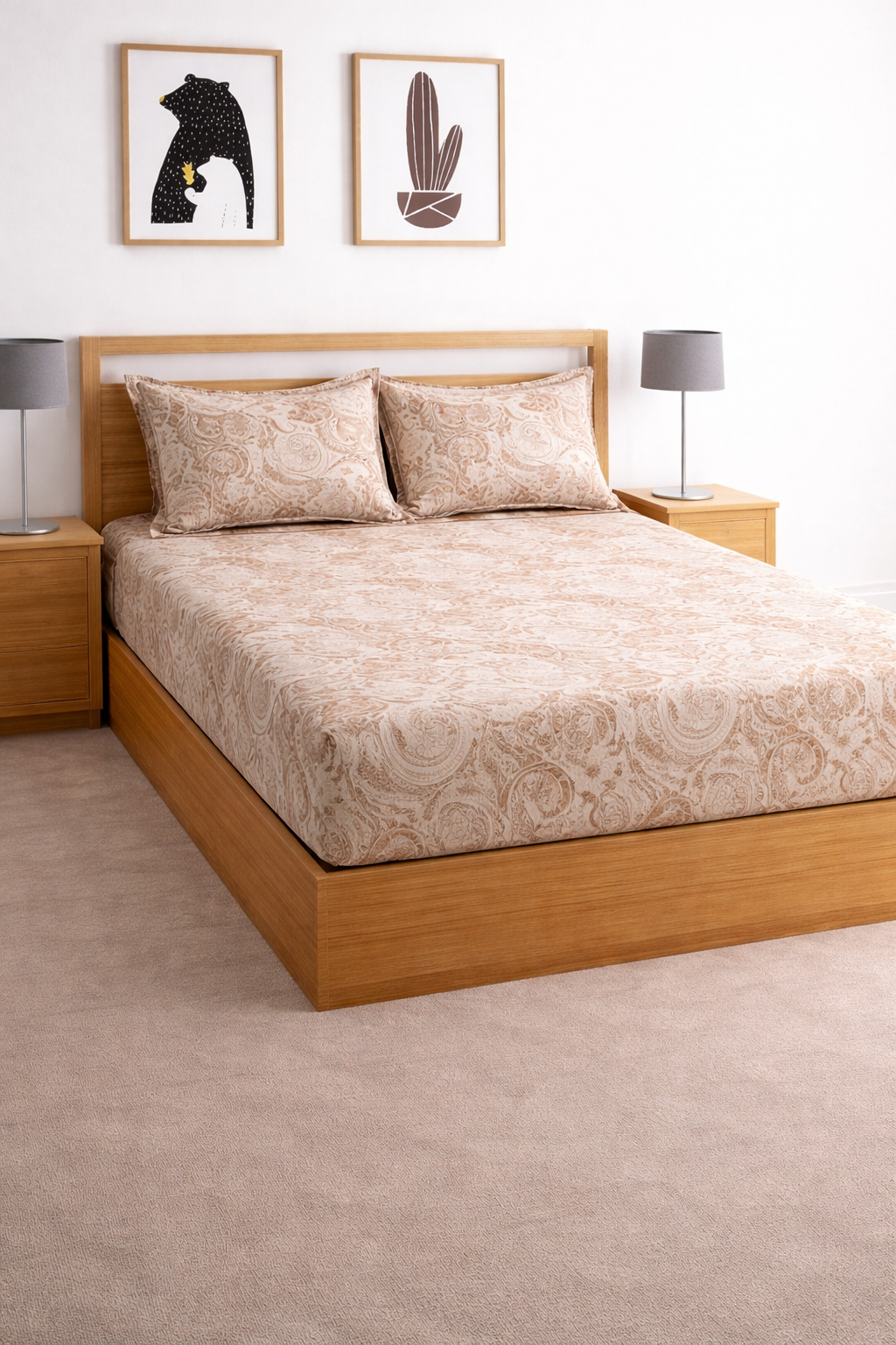 Skyfit- Digital Printed Elastic Fitted Bedsheet Set