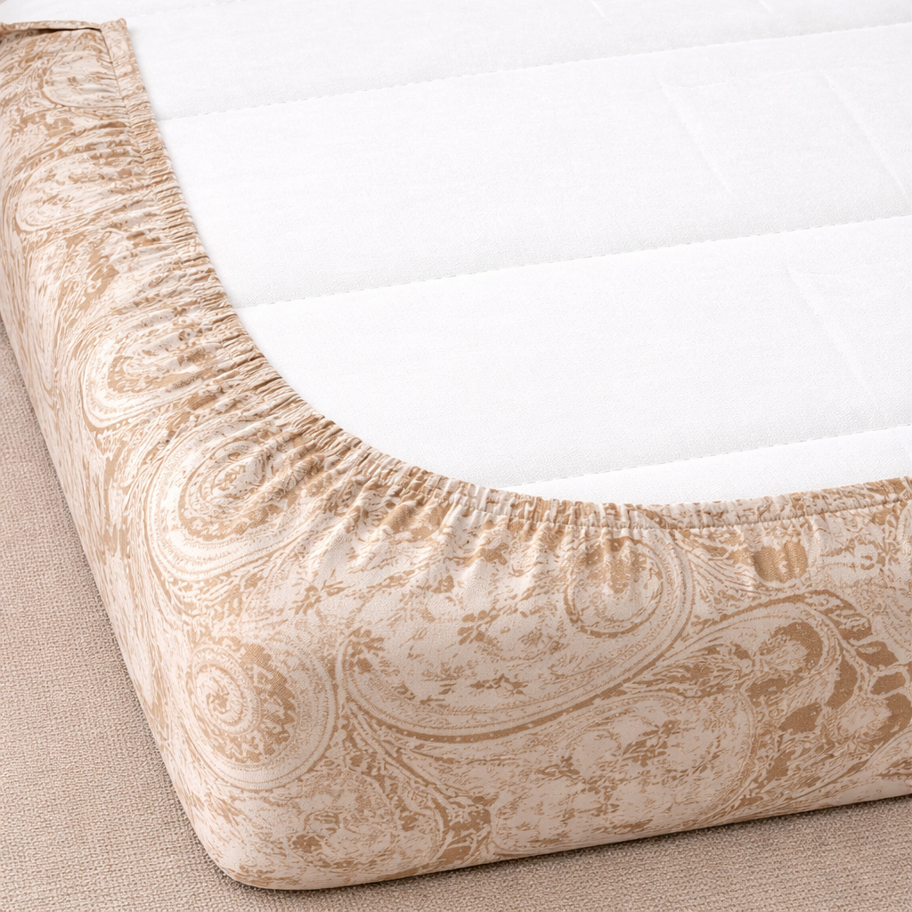 Skyfit- Digital Printed Elastic Fitted Bedsheet Set
