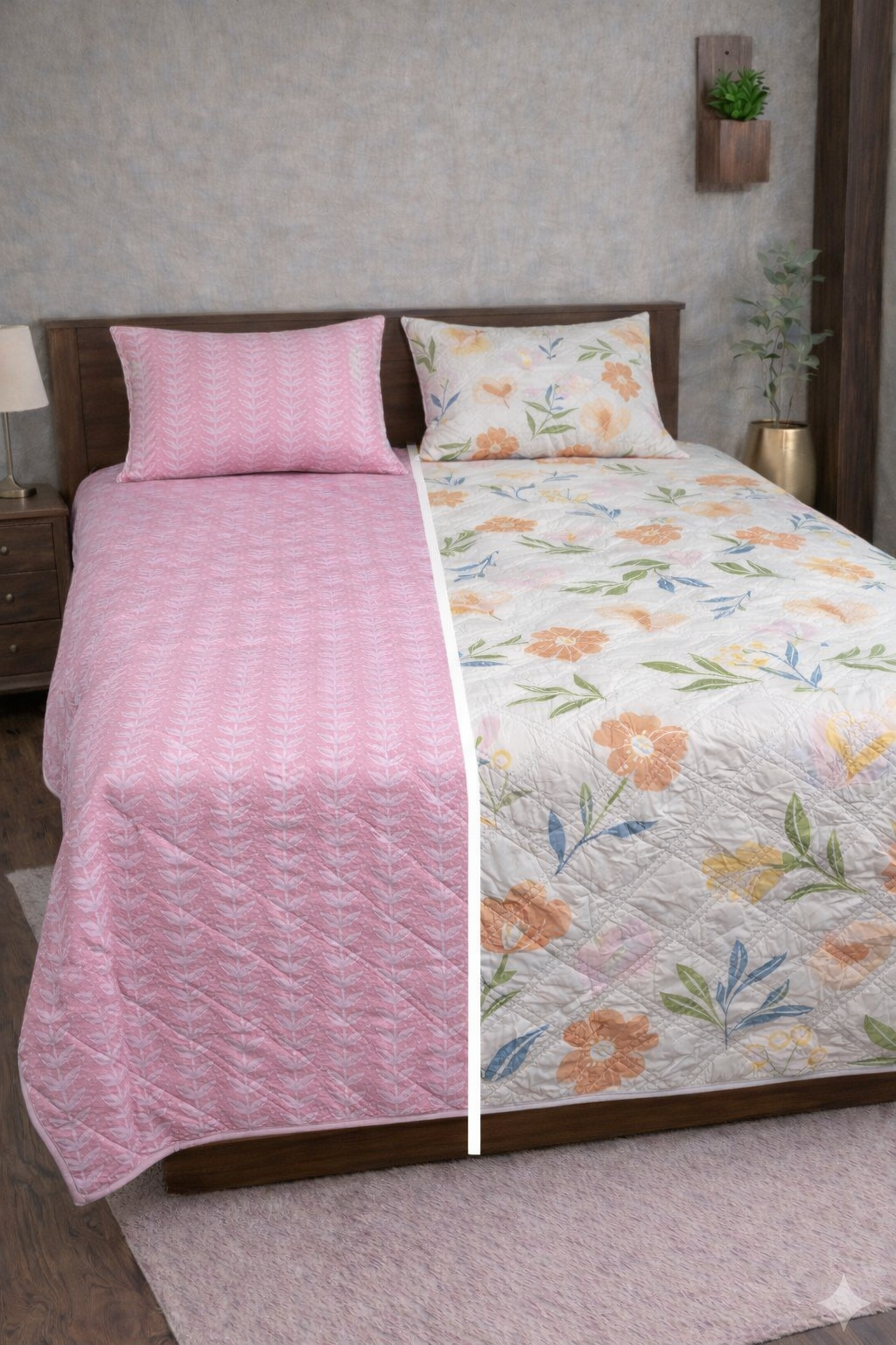 Reversible Double Sided Quilted Bedcover