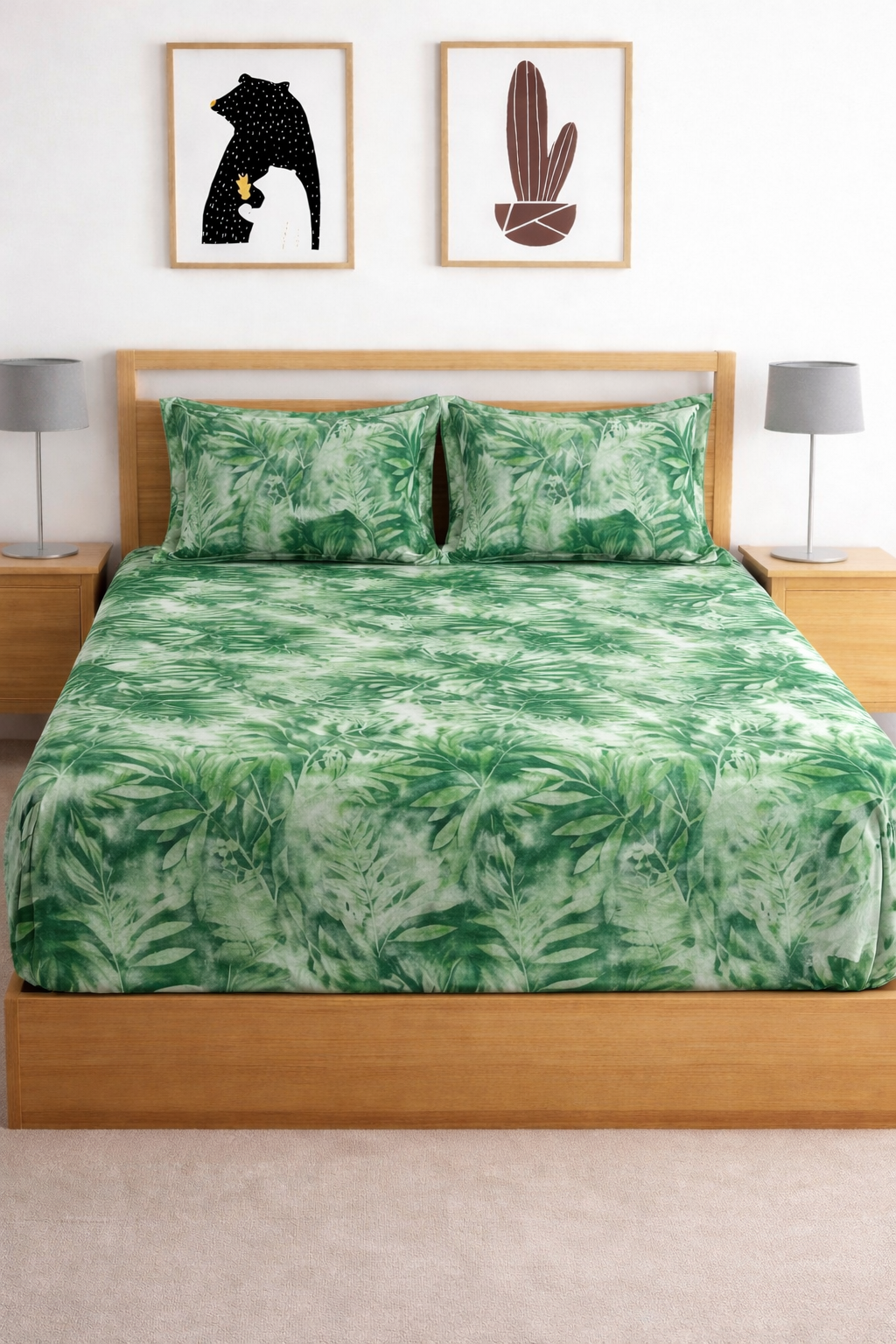 Skyfit- Digital Printed Elastic Fitted Bedsheet Set