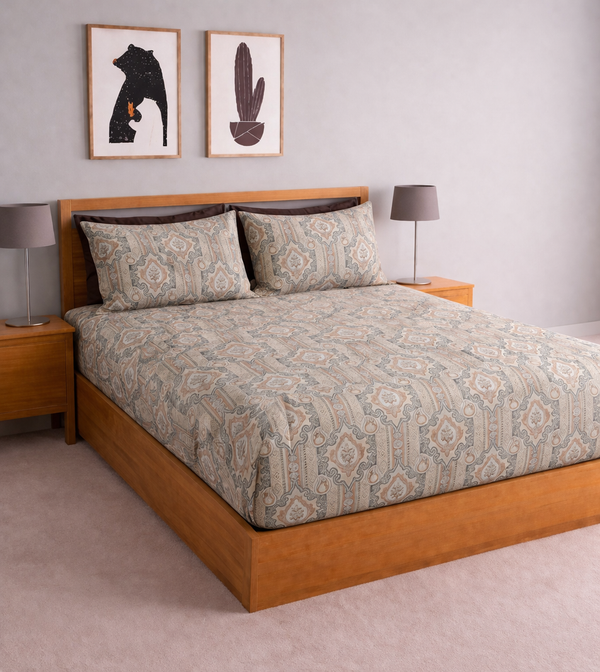 Premium Printed Elastic Fitted Bedsheet (Multi)