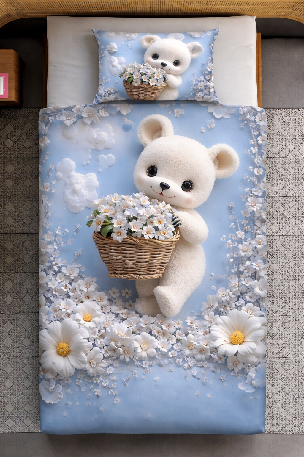7D Printed Teddy Ultra Soft Single Bed AC Quilt for Cozy Sleep