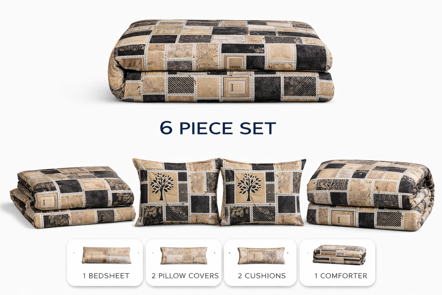 Soft feel 6Pc Bedding set