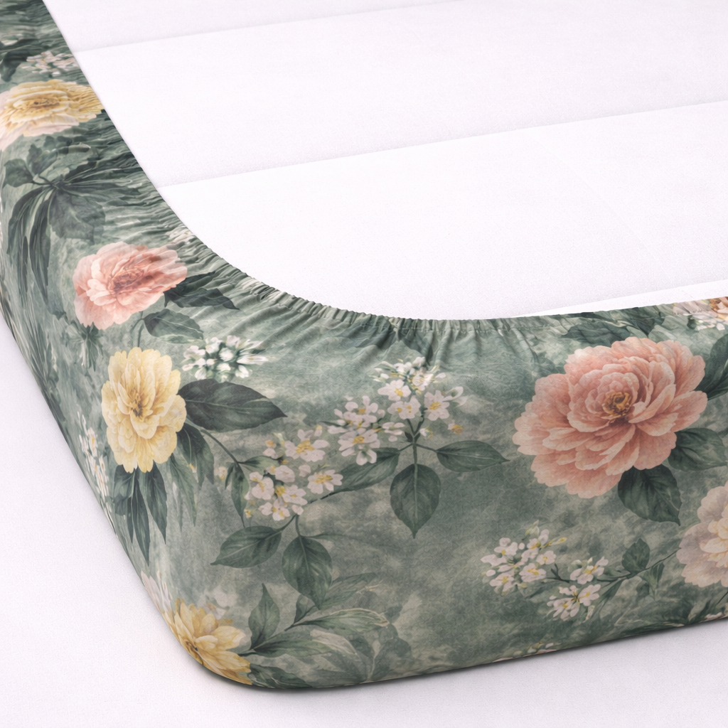 Skyfit- Digital Printed Elastic Fitted Bedsheet Set