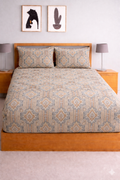 Blue Stone Premium Printed Elastic Fitted Bedsheet