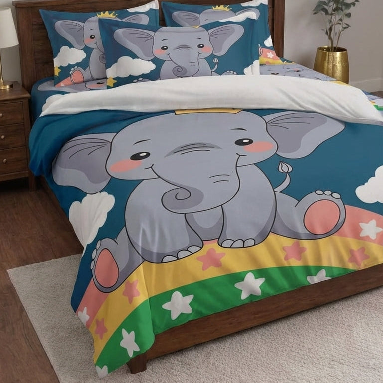 Cherry Kidz Elephant Themed Bedsheet Set