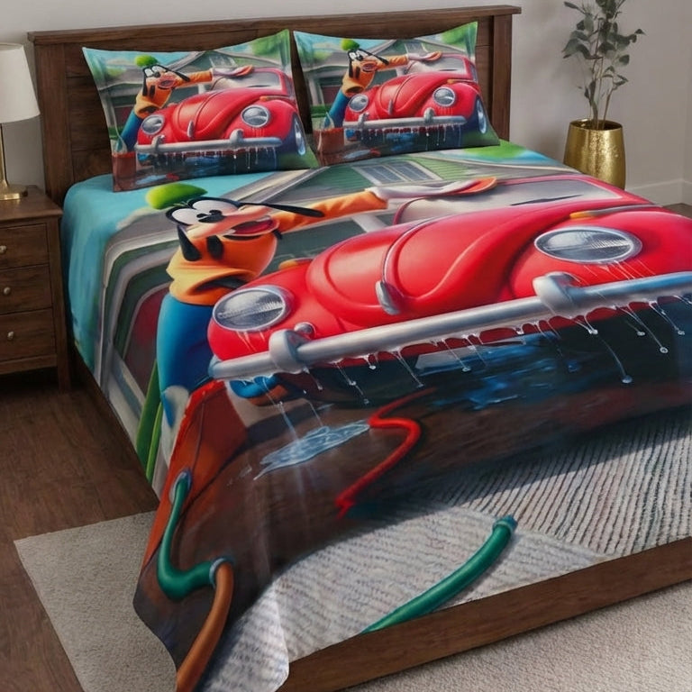 Cherry Kidz Digital CAR Cartoon Bedsheet set