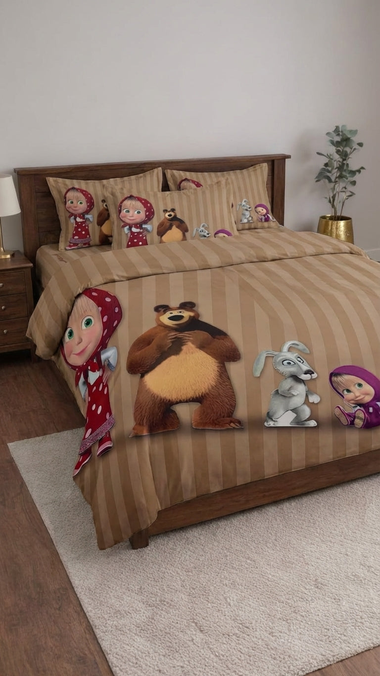 Cherry Kidz Digital Bear Cartoon Bedsheet set