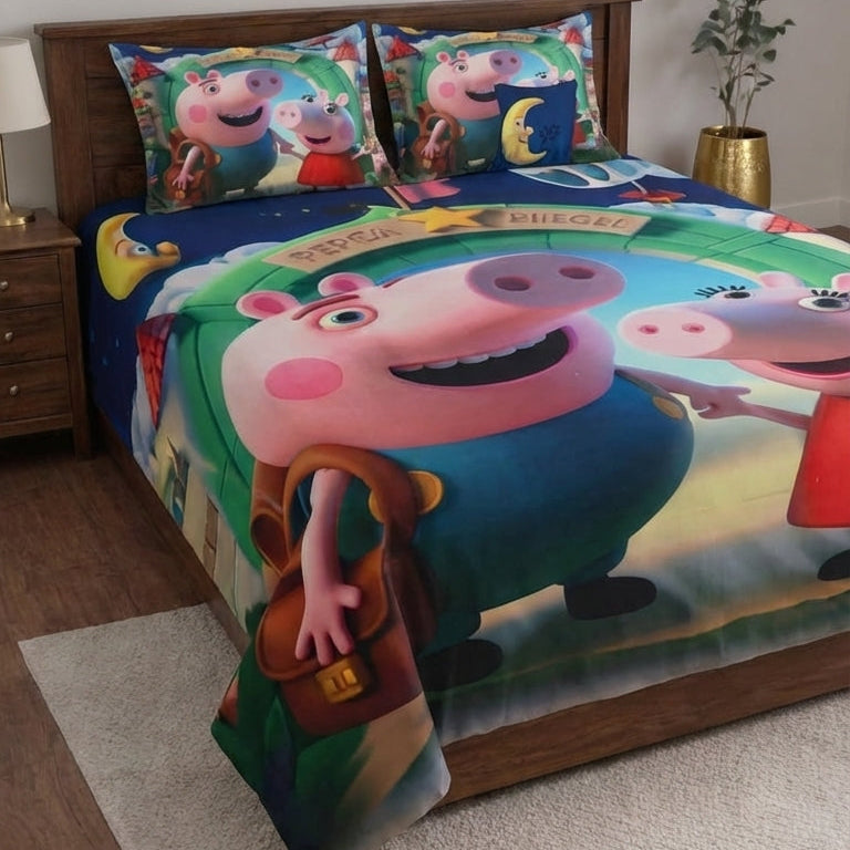 Cherry Kidz Peppa Pig Themed Bedsheet Set