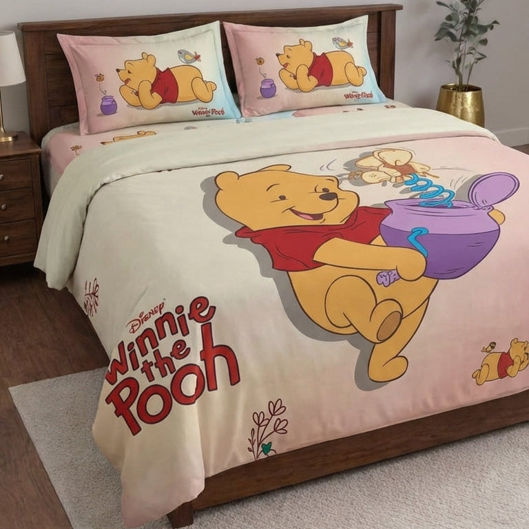 Cherry Kidz Winnie the pooh Themed Bedsheet Set