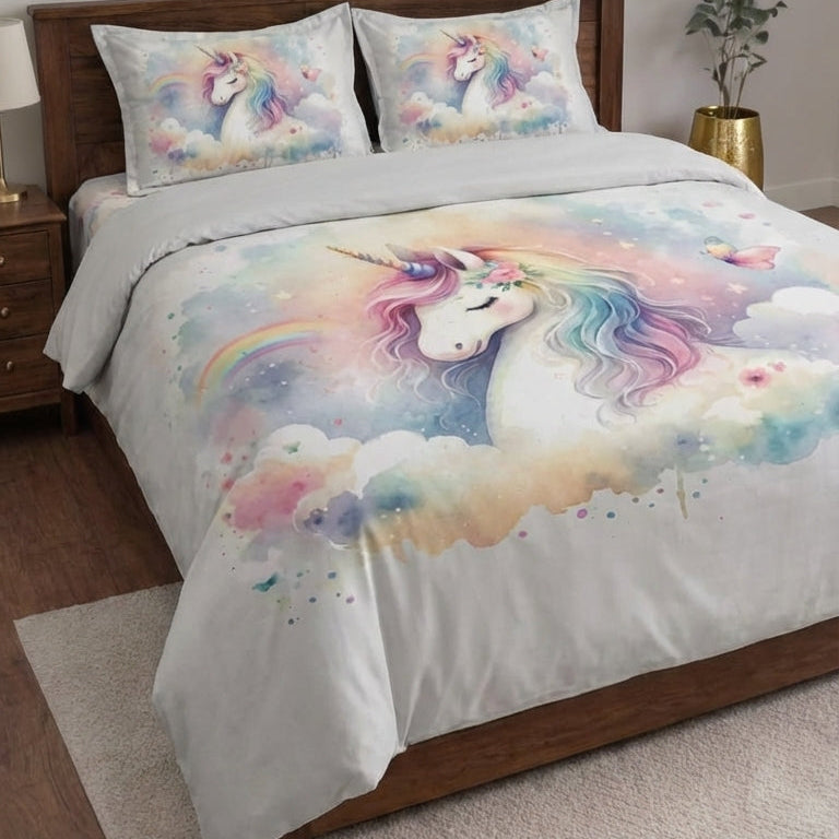 Cherry Kidz Unicorn Themed Bedsheet Set