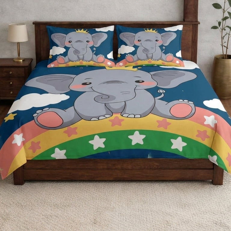 Cherry Kidz Elephant Themed Bedsheet Set