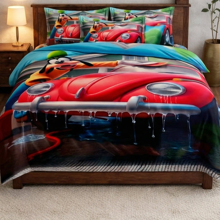 Cherry Kidz Digital CAR Cartoon Bedsheet set