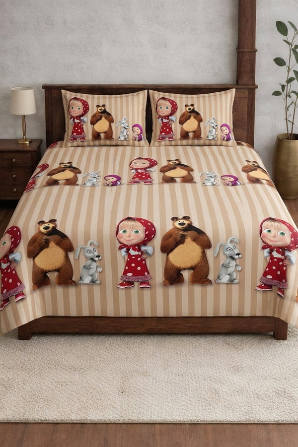 Cherry Kidz Digital Bear Cartoon Bedsheet set