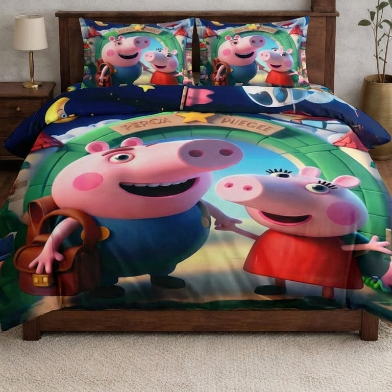 Cherry Kidz Peppa Pig Themed Bedsheet Set