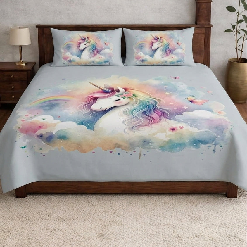 Cherry Kidz Unicorn Themed Bedsheet Set