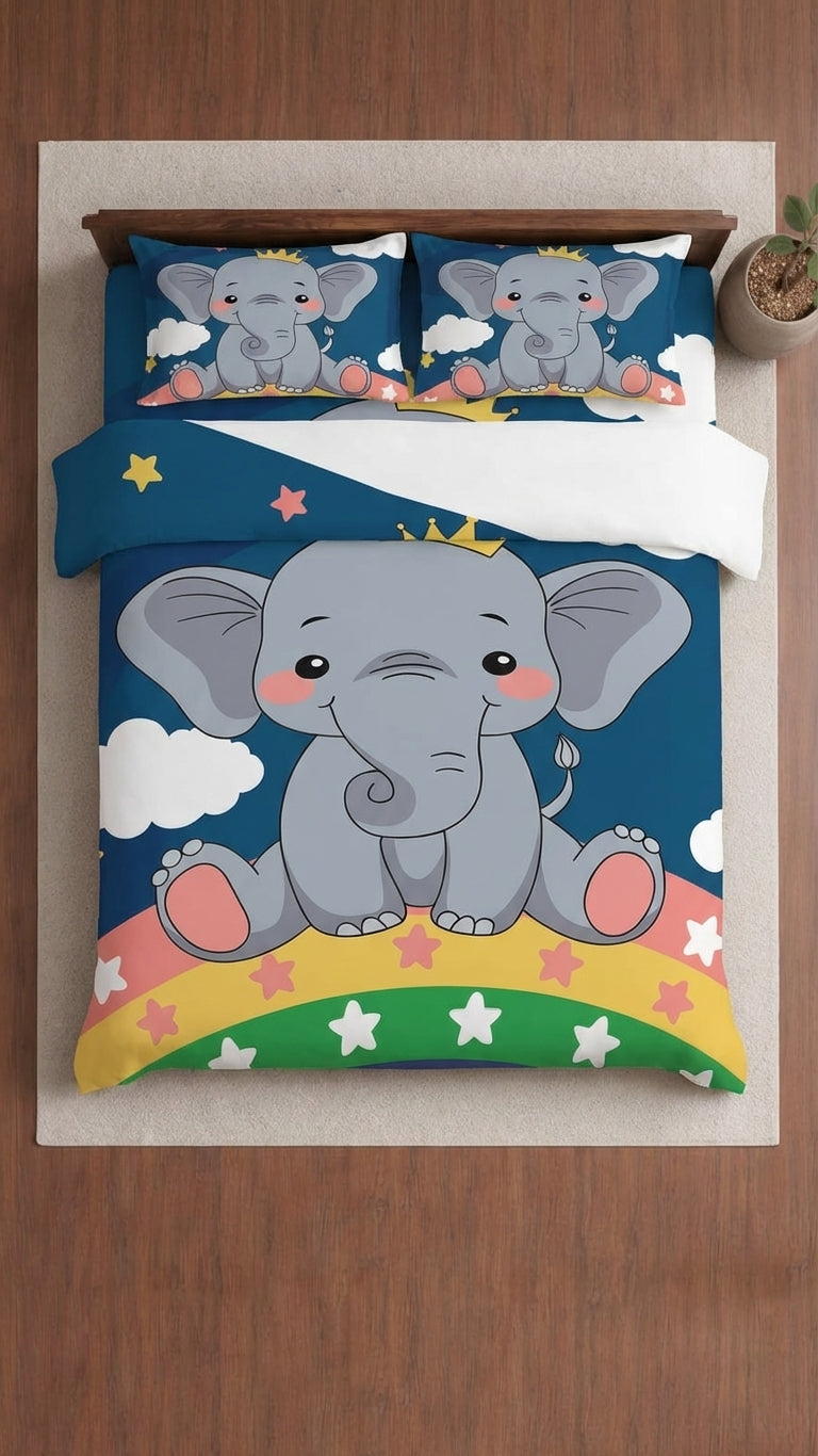 Cherry Kidz Elephant Themed Bedsheet Set